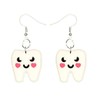 Generic Tooth Earrings Hypoallergenic Silver Plated Fishhooks Yazzle Dazzle Happy