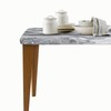 BOXIMIAO Tablecloth with Elastic Edge White Grey Marble Texture Rectangle