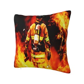 Cushion Covers Fire Brigade Fire Brigade Looking Decorative Cushion Cover for Sofa Office Garden Bed Couch Car Patio Cushion Cover 45 x 45 cm