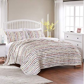 Greenland Home Bella Ruffled Quilt Set, 3-Piece King/Cal King, Multi