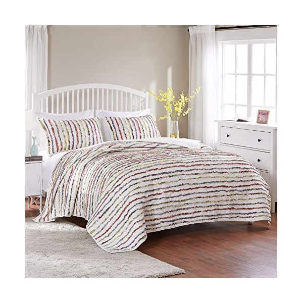 Greenland Home Bella Ruffled Quilt Set, 3-Piece King/Cal King, Multi