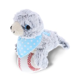 DolliBu Sea Lion Stuffed Animal with Baseball Plush - Soft Huggable Big Eyes Sea Lion, Adorable Playtime Plush Toy, Cute Ocean Life Gift for Kids and Adults - 9 Inch
