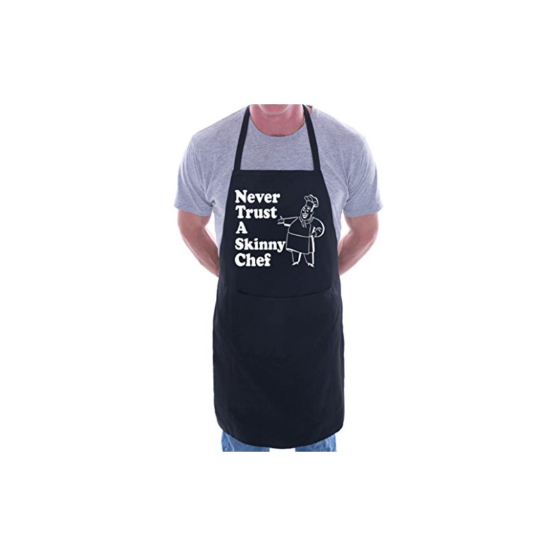 Print4U Never Trust Skinny Chef Novelty Cooking Funny Unisex Apron