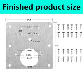 QZKJQDD 4 Pack Hinge Repair Plate, Cupboard Hinge Repair Plate, Door Hinge Repair Plate, with Screws for Kitchen Furniture Wardrobe, 9 * 9 cm