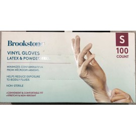 Brookstone 100 Count  SMALL Clear Vinyl Latex-Free And Powder Free Gloves By Brookstone