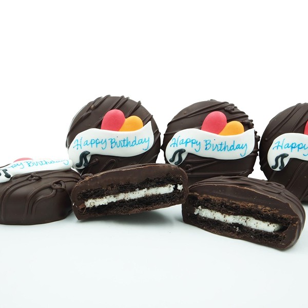 Philadelphia Candies Dark Chocolate Covered OREOÂ® Cookies, Happy Birthday Gift 8 Ounce
