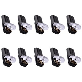10 Pack Pluggable LED Wire Connectors, 2 Pin Double-Wire Plug-in Connectors for AWG 20-24 Gauge Cable Wires