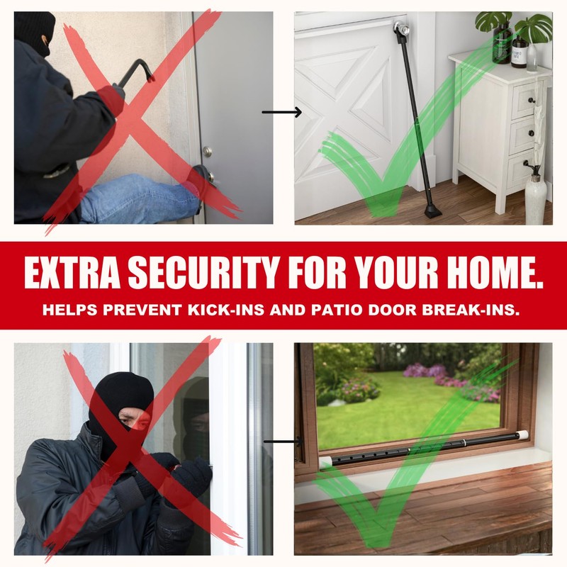 SECURITYMAN 2-in-1 Door Security Bar & Sliding Door Security Bar