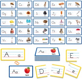 Alphabet Puzzle Cards, 26 PCS Double-Sided Puzzle Cards Alphabet Uppercase & Lowercase Matching Game Self Correcting Puzzles Learn Letter & Case Recognition ABC Learning for Kindergarten Preschool