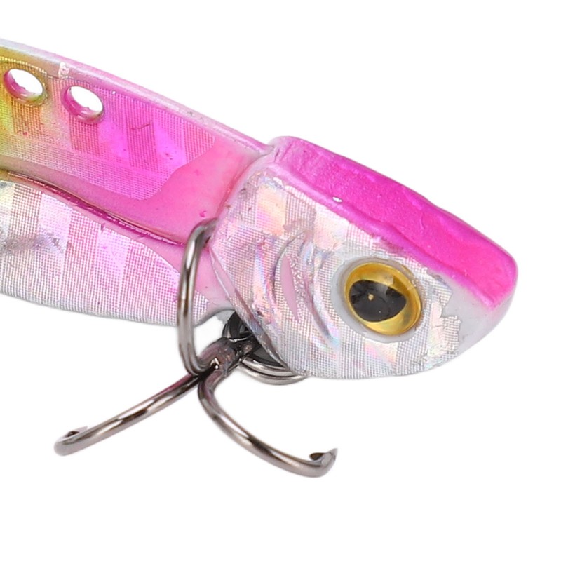 6pcs 5cm Metal Artificial Vib Fishing Lure Streamlined Design 3D