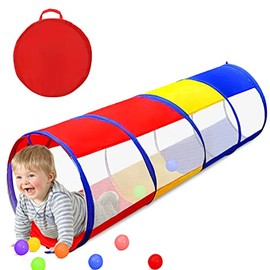 Kids Play Tunnel for Toddlers 1-3, 6 Foot Baby with 2 Mesh Sides Pop Up Crawling Toys 1 3 4 Year Old Girl Boy Birthday Gift, Indoor Outdoor Toddler Children or Dog