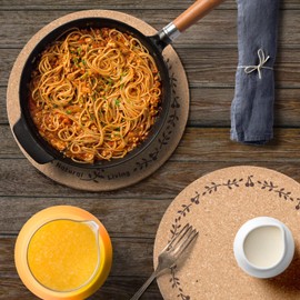 Round Cork Trivet Hot Pads for Kitchen Cork Trivets for Hot Dishes, Pots, Pans, Baking Sheets Cork Trivet Hot Pads for Hot Plates for Table, Countertop, Kitchen