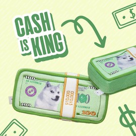 Pawty Dog Toys - Cash Money Dog Toy - Plush Cute Unique Parody Toy with Squeaker - Funny Birthday Gift Small Medium Dogs Premium Quality - Unique Design