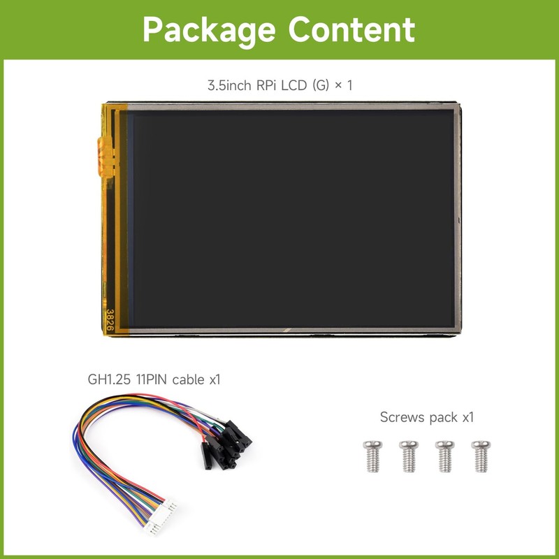 Waveshare 3.5 inch Resistive Touch Display (G) for Raspberry Pi,