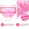50Pcs Disposable Shower Caps, Waterproof Plastic Bath Hair Caps (Pink)