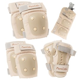 Momnlittle Kids Protective Gear Set Knee Pads, Elbow Pads, and Wrist Guards for Boys & Girls (3-7 Years) Adjustable Toddler Safety Gear with Mesh Carry Bag for Skating, Cycling, Skateboarding