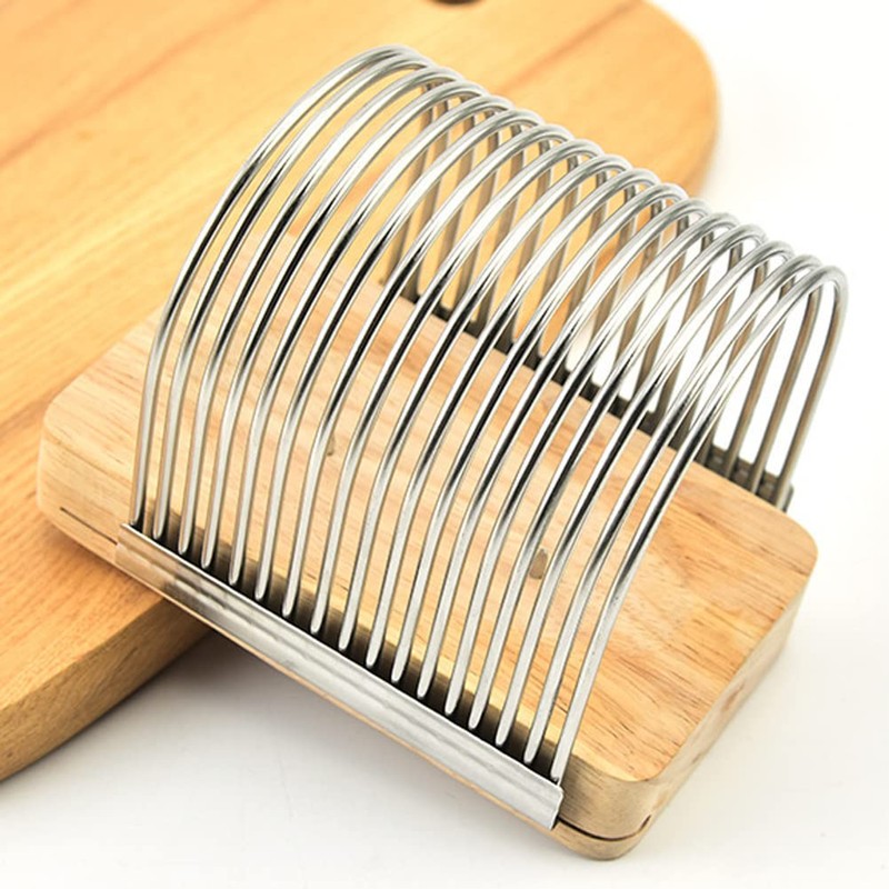 Bread Slicer, Stainless Steel Manual Bread Slicer, Compact Bread Cutter