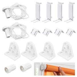 Set of 2 White Roller Blind Brackets Window 17 mm Replacement Parts Roller Blind Brackets Window Klemmfix Roller Blind Fittings Set Klemmfix for Blackout Roller Blind, Side Pull Roller Blind, Double