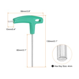 HARFINGTON T-Handle Hex Key Wrench 3.1" Long Arm 4mm Metric Carbon Steel T-Key Inner Hexagon Wrenches Spanner Repair Tool for Automotive Household Maintenance