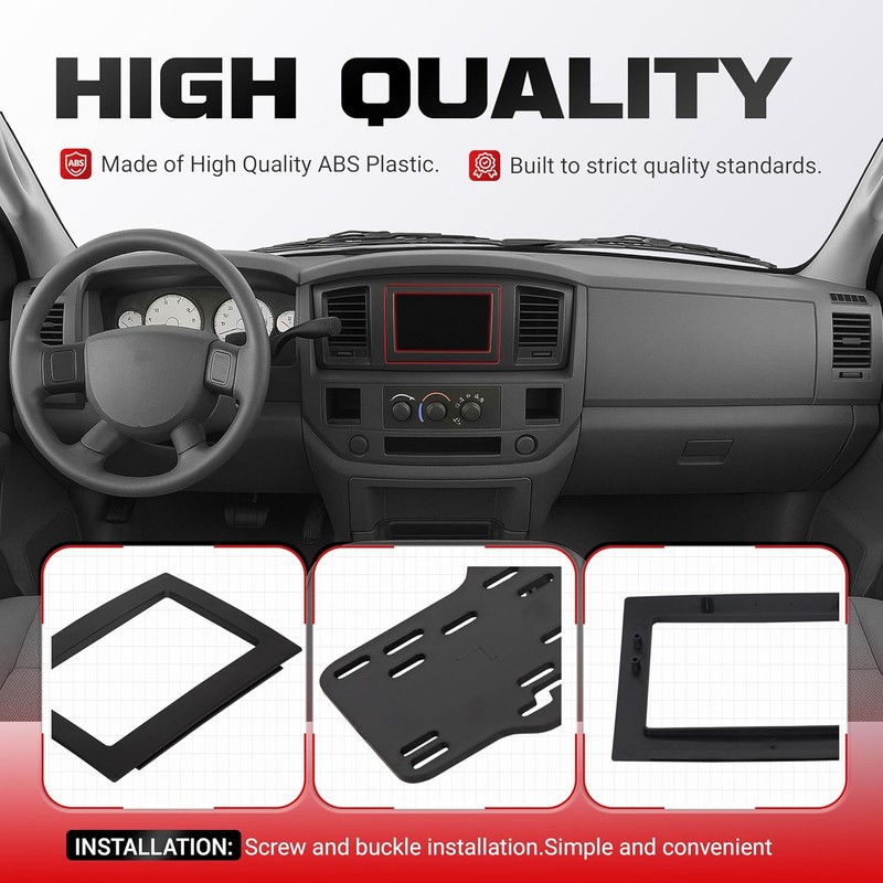 ECOTRIC Double Din Radio Stereo Kit Compatible with 06-10 Dodge