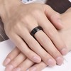 083BASE Men's Tungsten Carbide Rings Black Outer Width 8 mm
