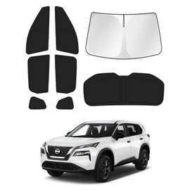 Canvcle Sunshades for 2021-2025 2026 Nissan Rogue (NOT for Nissan Rogue Sport) Accessories Windshield Sunshade Side Rear Windows Sun Visor Privacy Protection Keep Vehicle Cool Black 8PCS