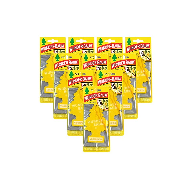 10 x Wunderbaum vanilla aroma air fresheners