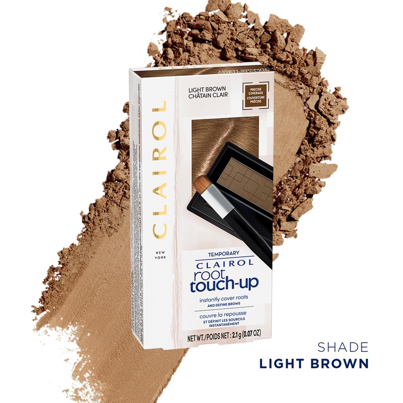 Clairol Root Touch-Up Temporary Concealing Powder, Light Brown Hair Color,