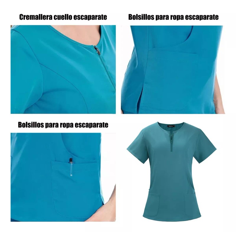 HERMOHERMO Scrub, Pijama Quirurgica Conjunto Medico Jogger Y Filipina