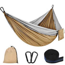 Hammock Outdoor Camping Hammocks 300 kg Load Capacity (300 x 200 cm) Single or Double Ultralight Portable Travel Hammock Garden Beach Double Hammock Parachute Nylon Breathable Hammock