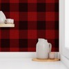 Removable Wallpaper 3ft x 2ft - Gingham Lumberjack Red Black