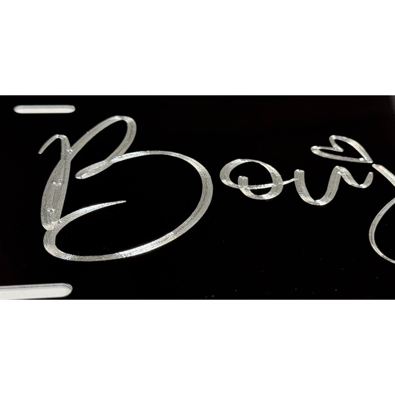 Boujee Car Tag Diamond Etched Engraved Vanity Front License Plate