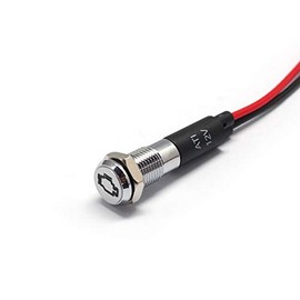 Alpinetech PL8MS 8mm 5/16" 12V LED Metal Signal Indicator Pilot Dash Light with Symbols (Check Engine)