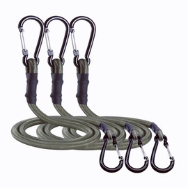 CanKing Carabiner Bungee Cords with Hooks Camo Green 60 inch/5 ft 3 Pcs