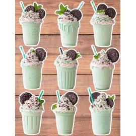 Unbranded Mint Cookie MilkShake Die Cut Vinyl Stickers Set Scrapbooking Laptop Waterbottle