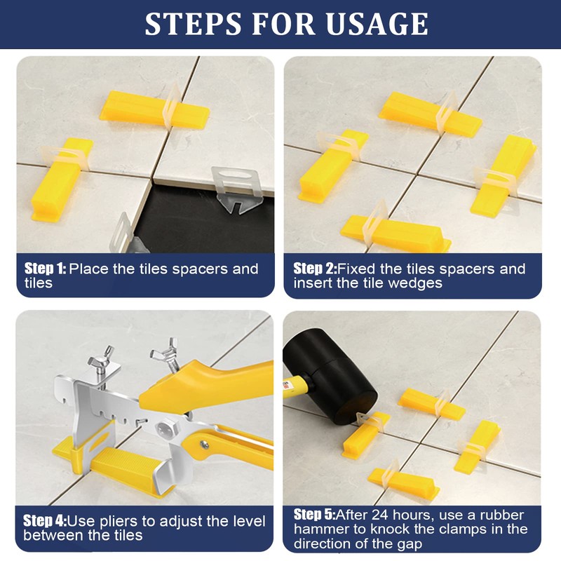 BAUMFEUER Tile Leveling System with Tile Plier and Rubber Mallet,