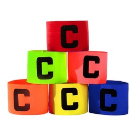 SIMEIXI Pack of 6 Football Captain's Armband Multicoloured Football Captain's Armband Elastic Captain's Armband Adjustable Captain's Armband Football Game Armband Suitable for Various Ball Sports