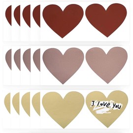 Yesallwas Large Scratch Off Stickers 30 Pcs Heart Scratch Card Stickers in 3 Colours,Scratch Off Labels Birthday Wedding Valentine DIY Surprise Gifts, Cards- 8 x 7cm, Red, Rose Gold, Gold