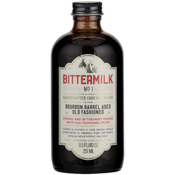 Bittermilk No.1 Bourbon Barrel Aged Old Fashioned Mix - All Natural Handcrafted Cocktail Mixer - Old Fashioned Drink Mixer - Just Add Bourbon, Makes 17 Cocktails