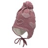 Sterntaler Girls' GOTS Bobble Hat Heart Hat, purple