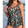 Womens Flowy Tankini Tops Only - Modest Bathing Suit Loose