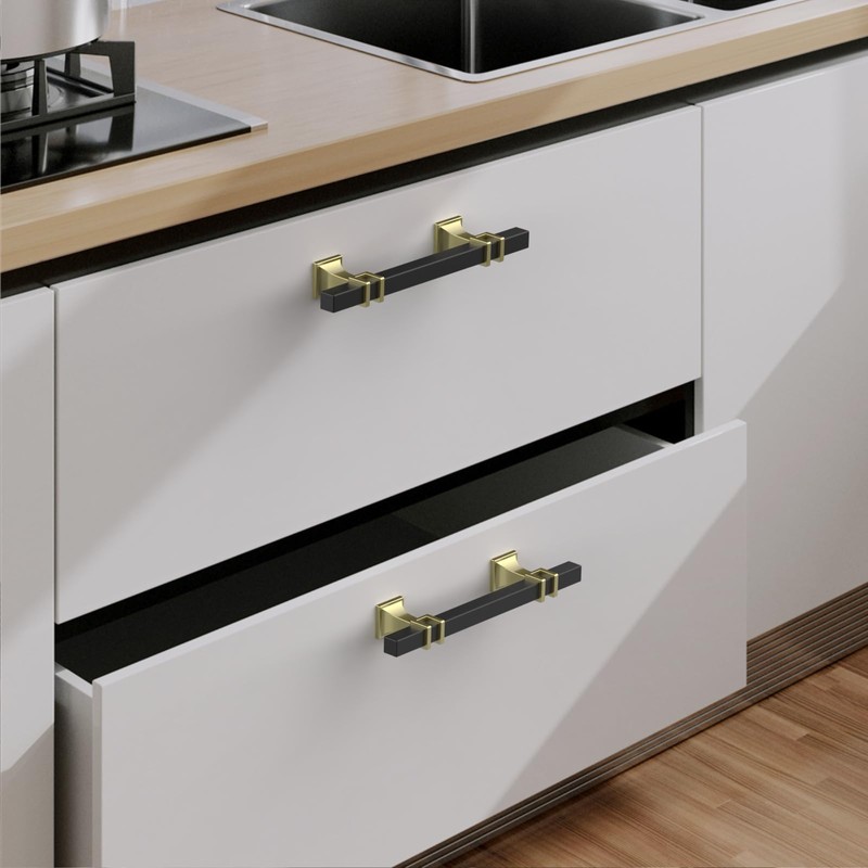 9BUILD 10 Pack 3.75 Inch Cabinet Pulls Matte Black Kitchen