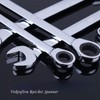 Vokenforu 23mm Ratchet Spanner, Ratcheting Combination Wrench, Hardened Chrome Vanadium