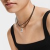 TOUS Women's leather choker with sterling silver closure, 40 cm