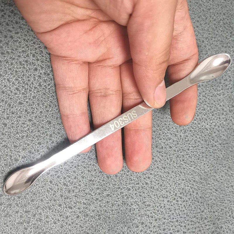 パウダースプーンキット - 6.3インチ ステンレススチール スナッフスプーン 両面ティースプーン メディシンスクープ ミニラボシャベルカプセルフィラー ワックスツール ドライスパイス