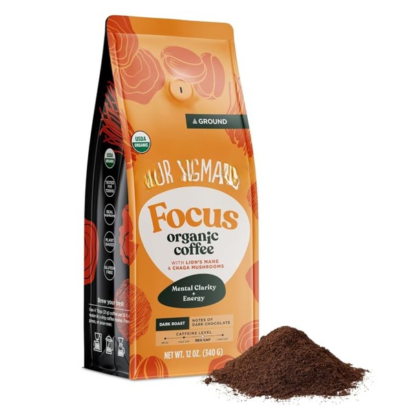 Organic Ground Coffee with Lion's Mane and Chaga Mushrooms –