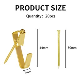 30lb,50lb,100 lb Picture Hangers,Heavy Duty Picture Hanging Kit Metal Picture Hanging Hooks for Wood or Drywall (20pcs-100lbs)