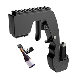 Champagne Gun，Champagne Gun for Parties - Lightweight Plastic Sprayer with Adjustable rubber plug，Portable &Safe Beer Shooter for Birthdays, Weddings，Easy Clean & Reusable(Black)