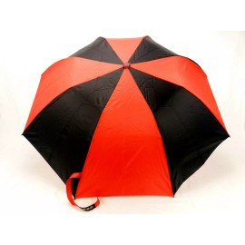 London Fog Kelsey Umbrella, Red & Black, Compact, Folding 36" Canopy, #LF2118