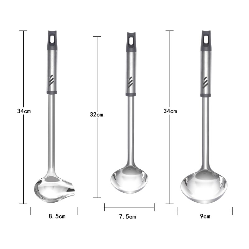 Lebabo - Cucharón de sopa, cucharón grande de 13 pulgadas,
